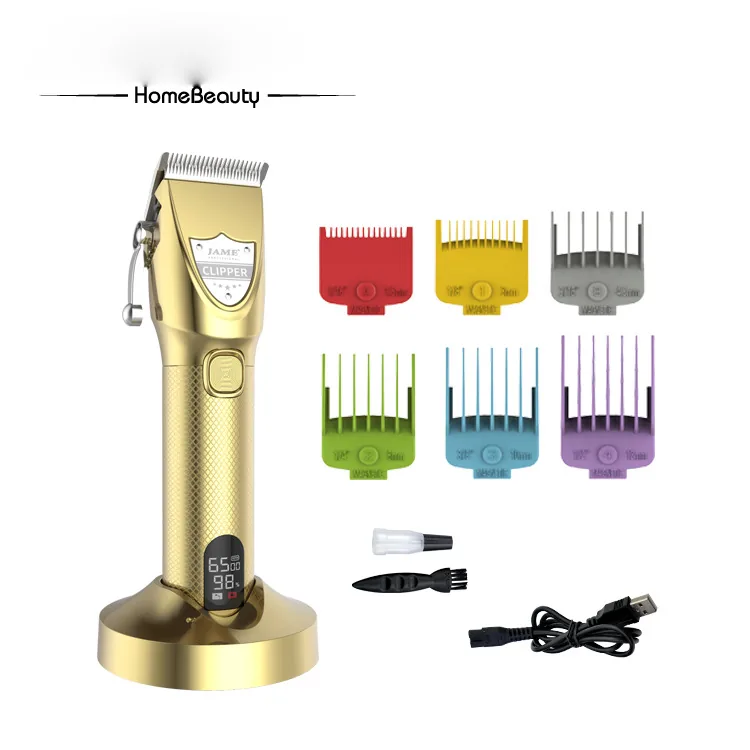 JM-751 professional OEM hair clipper with charging stand and guide combs