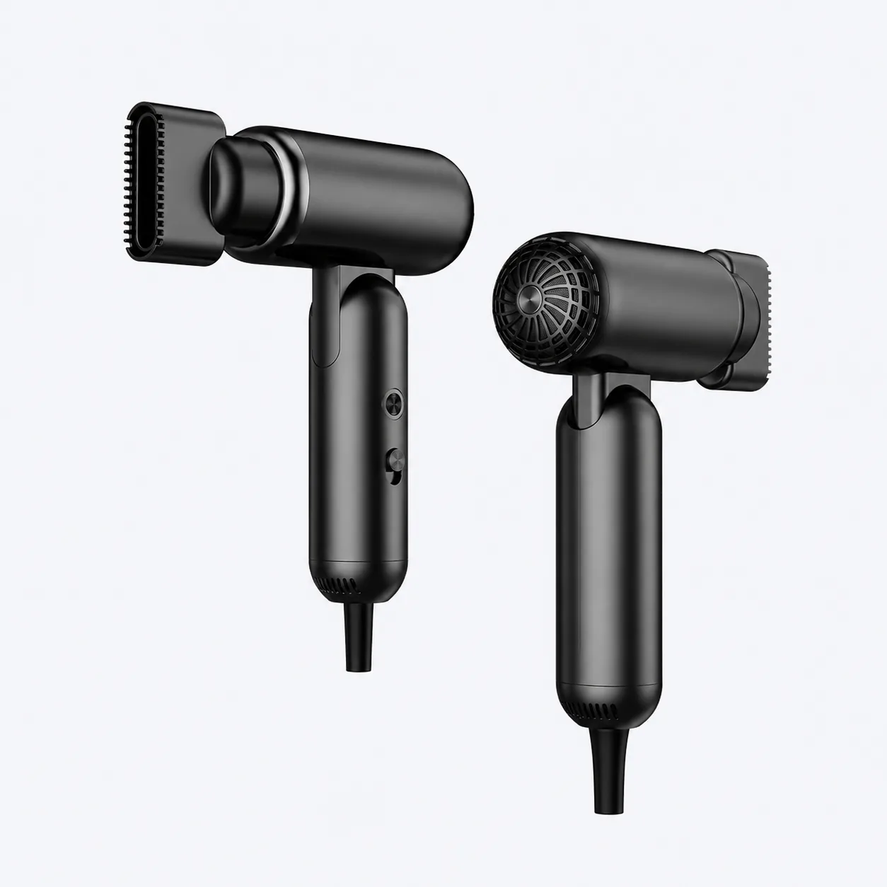 Black compact hair dryer sample, site reference D02